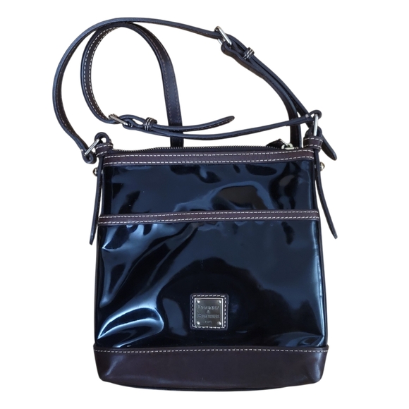 Dooney & Bourke Handbags - Dooney And Bourke Black Brown Patent Leather Crossbody